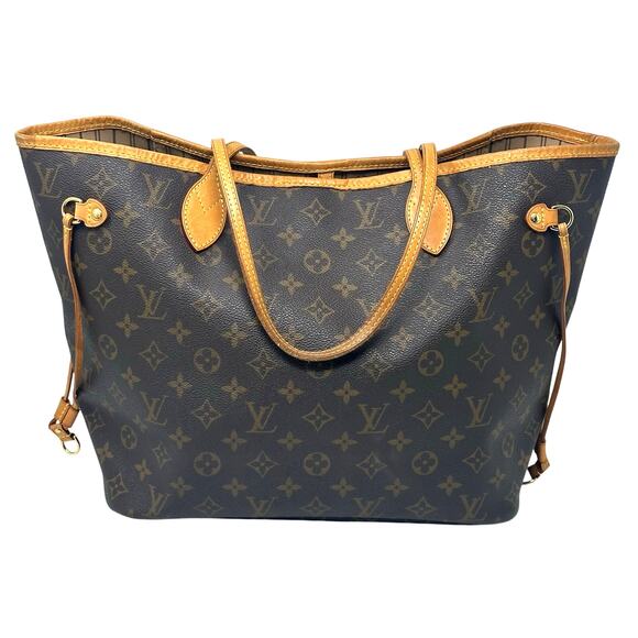 Louis Vuitton LV Monogram Neverfull MM Tote Bag Beige Interior - Picture 1 of 14